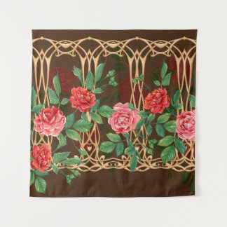 ヴィンテージバラの装飾的な模造物 タペストリー
