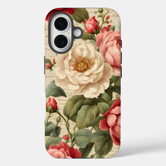 ヴィンテージバラの迷惑ジャーナルページ Case-Mate iPhoneケース (裏面)