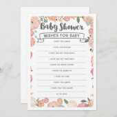 ヴィンテージバラの願いベビー – ベビーシャワーゲーム 招待状 (正面/裏面)