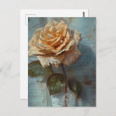 ヴィンテージバラはがき ポストカード (正面/裏面)