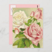 ヴィンテージバラはがき ポストカード (正面/裏面)