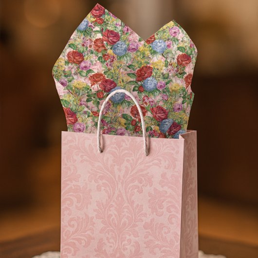 ヴィンテージバラアジサイフローラクラフトデクページ 薄葉紙