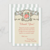 ヴィンテージバラアンティーク4x結婚5のサンキューカード サンキューカード (正面/裏面)