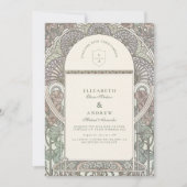 ヴィンテージバラアーチアールヌーボー結婚ズ 招待状 (正面)