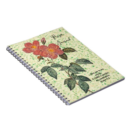 ヴィンテージバラアート祈りの言葉ジャーナル ノートブック (右側)