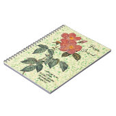 ヴィンテージバラアート祈りの言葉ジャーナル ノートブック (左側)