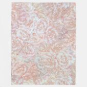 ヴィンテージバラインcream – フローラルパターン フリースブランケット (正面)