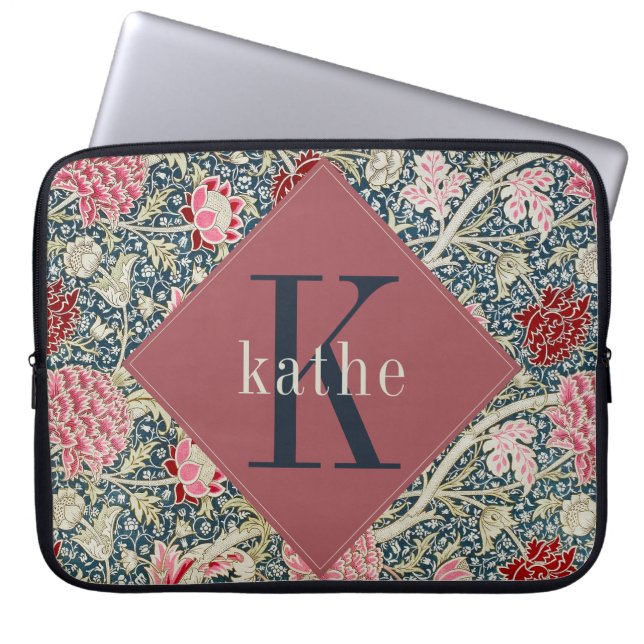 ヴィンテージバラウィリアム・モリス・モノグラム・ラップトップ ラップトップスリーブ (正面)