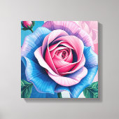 ヴィンテージバラウォールデコールアンティークフラワーアート キャンバスプリント (正面)