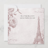 ヴィンテージバラエッフェルタワー結婚式招待状 招待状 (裏面)