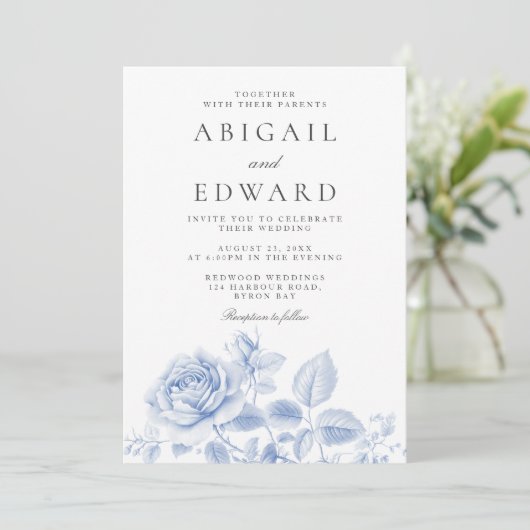 ヴィンテージバラエレガントウェディング 招待状 (スタンド正面)