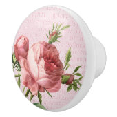 ヴィンテージバラエレガントセラミックノブ（ピンク） セラミックノブ (右)