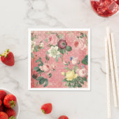 ヴィンテージバラエレガントフランスのコラージュ スタンダードカクテルナプキン (インサイチュ)