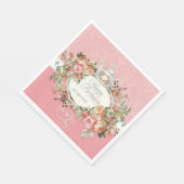 ヴィンテージバラエレガントフローラお茶バースデーパーティー スタンダードランチョンナプキン (角)