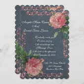 ヴィンテージバラオンシャルボード結婚式招待状 招待状 (正面/裏面)