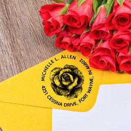 ヴィンテージバラカスタムフローララウンド差出人住所 ラバースタンプ