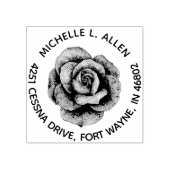 ヴィンテージバラカスタムフローララウンド差出人住所 ラバースタンプ (インプリント)