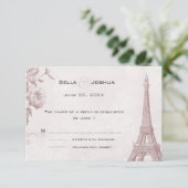 ヴィンテージバラカラーエッフェルタワーRSVP 出欠カード (スタンド正面)