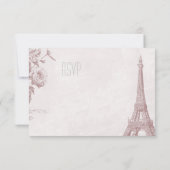 ヴィンテージバラカラーエッフェルタワーRSVP 出欠カード (裏面)