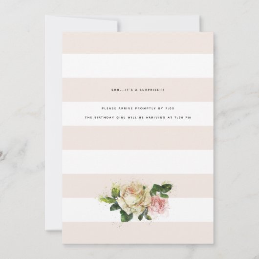 ヴィンテージバラガーデンサプライズ誕生日パーティー 招待状 (裏面)
