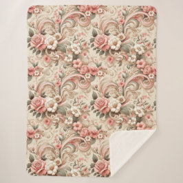 ヴィンテージバラガーデンスクロール シェルパブランケット
