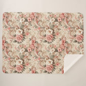 ヴィンテージバラガーデンスクロール シェルパブランケット (正面(横))