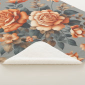 ヴィンテージバラガーデンパターン シェルパブランケット (3/4)