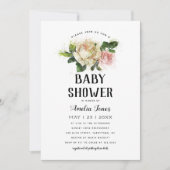 ヴィンテージバラガーデンベビーシャワー 招待状 (正面)