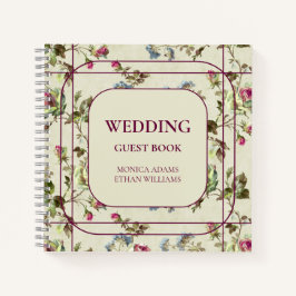 ヴィンテージバラガーデン結婚フローラのゲストブック ノートブック
