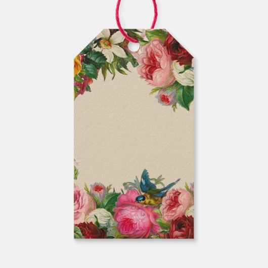 ヴィンテージバラギフトラベルパーソナライズされた編集文字 ギフトタグ (裏面)