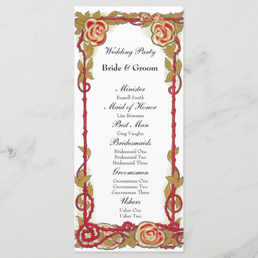 ヴィンテージバラクリスチャン結婚式 プログラム (正面)