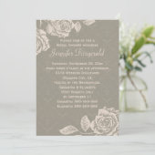 ヴィンテージバラクリームオンダスティーグレイブライダルシャワー 招待状 (スタンド正面)
