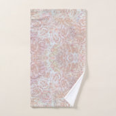 ヴィンテージバラクリームカラー – フローラルパターン バスタオルセット (ハンドタオル)