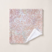 ヴィンテージバラクリームカラー – フローラルパターン バスタオルセット (ウォッシュタオル)