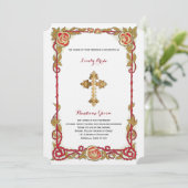 ヴィンテージバラクロスクリスチャン結婚式招待状 招待状 (スタンド正面)