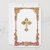 ヴィンテージバラクロスクリスチャン結婚式招待状 招待状 (裏面)