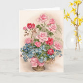 ヴィンテージバラグリーティングカード カード (黄色い花)