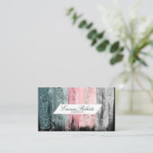 ヴィンテージバラグレーグリーンクリップアート、ブラシストローク 名刺 (スタンド正面)