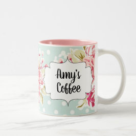 ヴィンテージバラコーヒーマグ ツートーンマグカップ