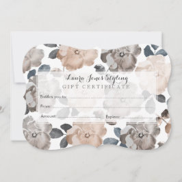 ヴィンテージバラサロンギフト証明書テンプレート