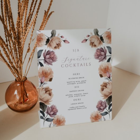 ヴィンテージバラシグネチャー結婚カクテルのテーブル 台座サイン