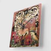 ヴィンテージバラジプシーダンサーコラフランスのージ スクエア壁時計 (傾斜)