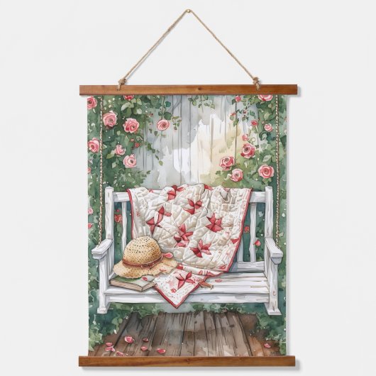 ヴィンテージバラスイングキルトチャーム 吊り下げ型タペストリー (正面)