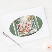 ヴィンテージバラスイングキルトチャーム 楕円形シール (封筒)