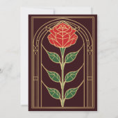 ヴィンテージバラステンドグラスビクトリアンア結婚ーチ 招待状 (裏面)