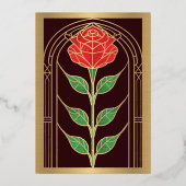 ヴィンテージバラステンドグラスビクトリアン結婚ズ 箔招待状 (裏面)