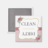 ヴィンテージバラストライプ金ゴールドドットフローラ食洗機 マグネット (正面/裏面)