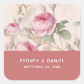 ヴィンテージバラス結婚クエアのステッカー スクエアシール (正面)