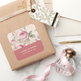 ヴィンテージバラス結婚クエアのステッカー スクエアシール