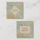 ヴィンテージバラズシャビーシックフローラ スクエア名刺 (正面/裏面)